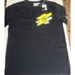 Men Echter Fanartikel von BORUSSIA DORTMUND BLACK T-SHIRT Large NWT